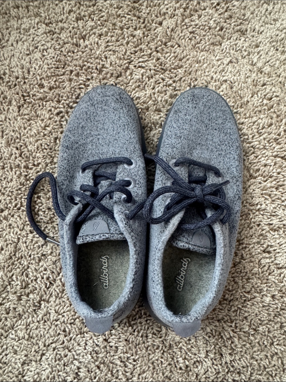 allbirds Gray Wool Lace-Up Sneakers